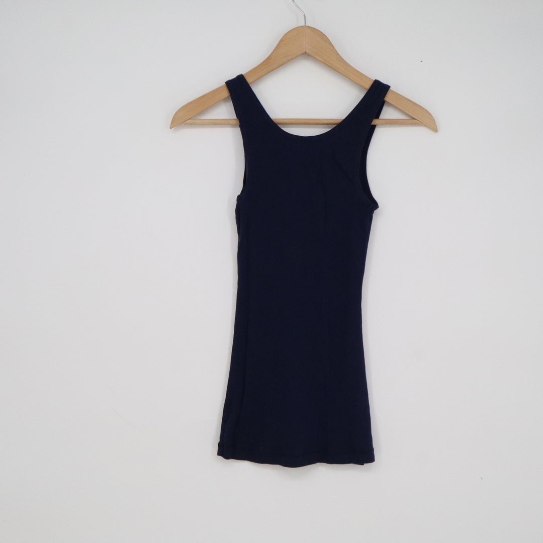 Mossimo Supply Co Womens Navy Blue Ribbed Scoop Neck Tank Top Size S