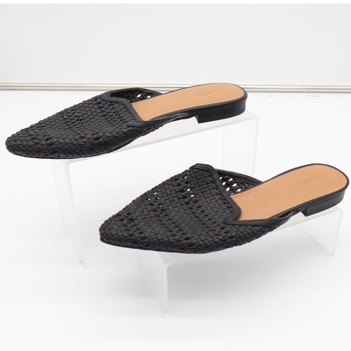 Universal Thread Womens Black Woven Pointed Toe Mule Flats Size 9
