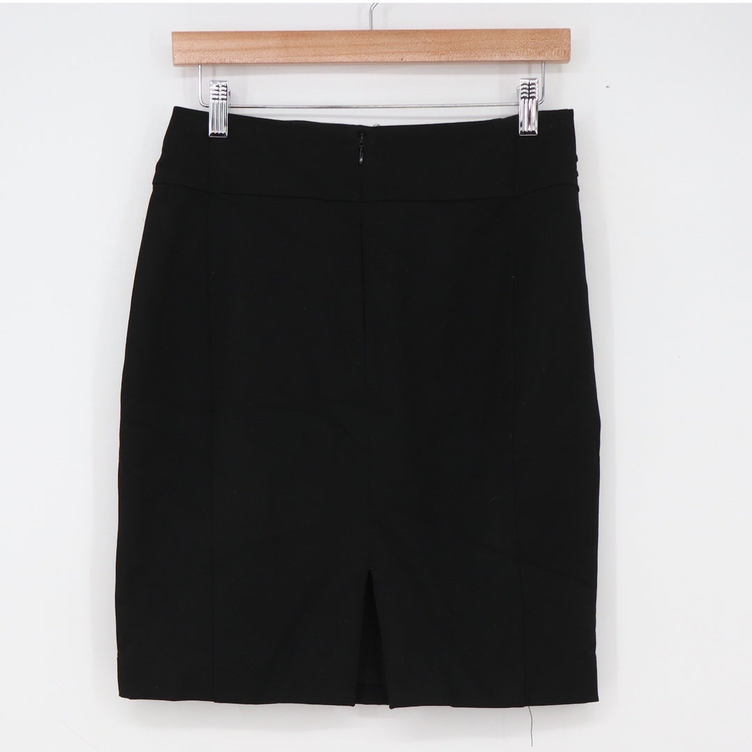 Express Skirt Womens 6 Pencil Black High Waist Pleated Stretch Excellent