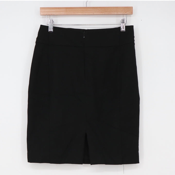 Express Skirt Womens 6 Pencil Black High Waist Pleated Stretch Excellent