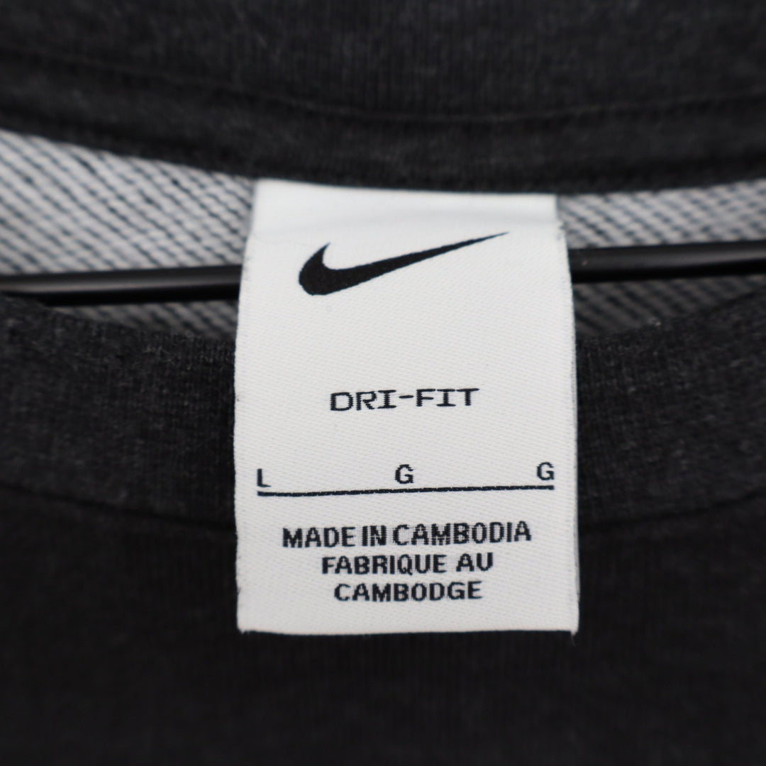 Nike Mens Training Dri-FIT Short Sleeve Sweatshirt Gray Large NEW