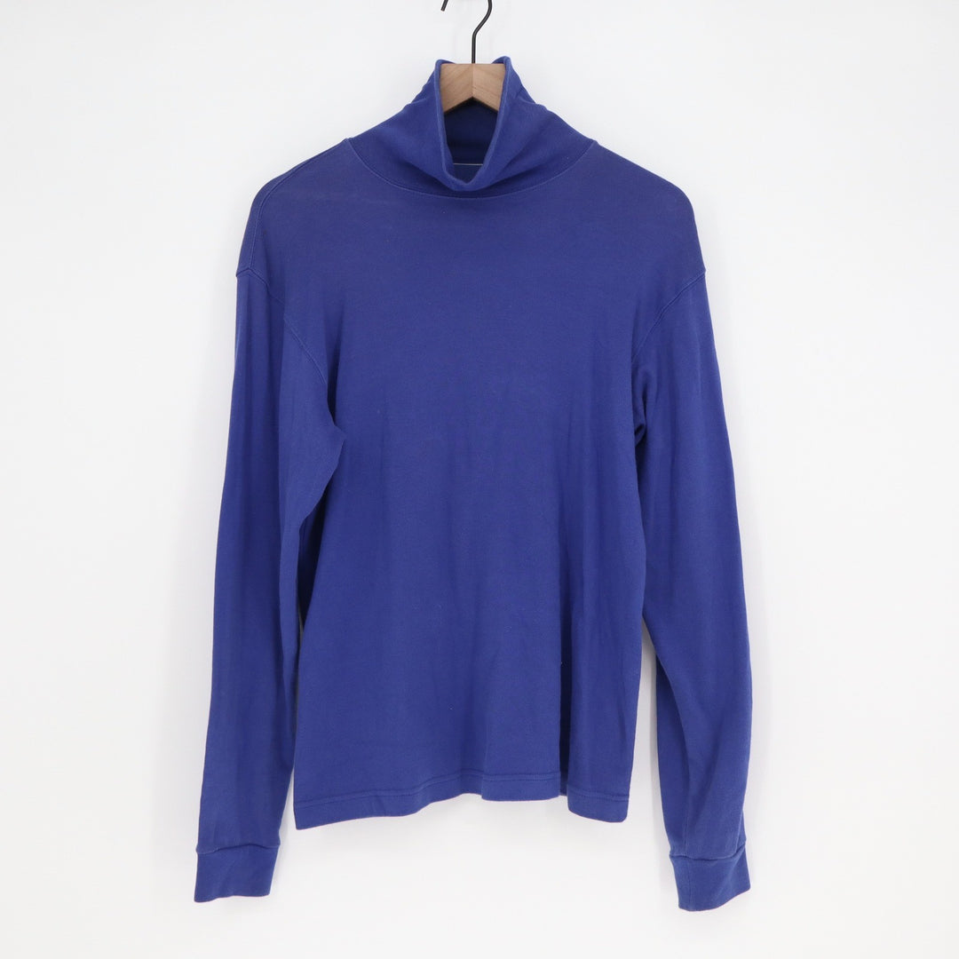 North West Blue Mens Royal Blue Cotton Stretch Turtleneck Long Sleeve Shirt M