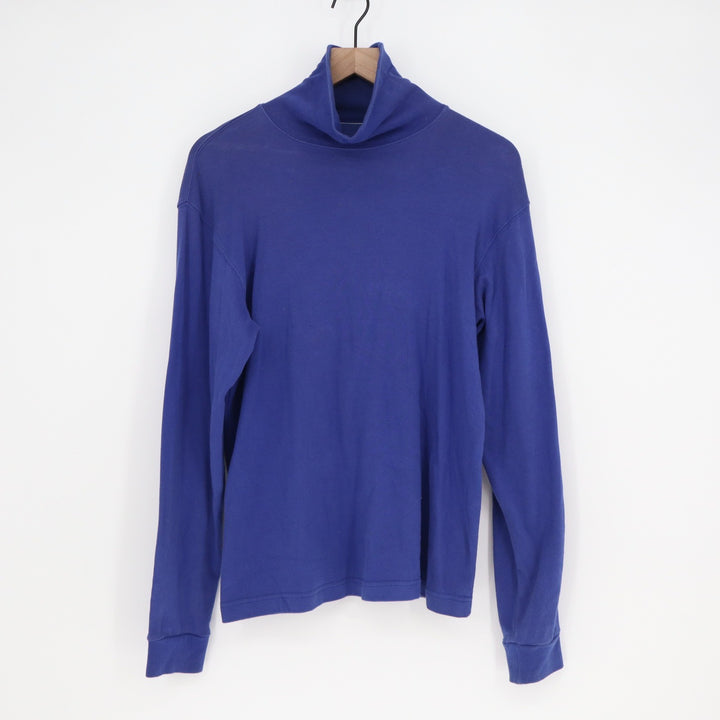 North West Blue Mens Royal Blue Cotton Stretch Turtleneck Long Sleeve Shirt M
