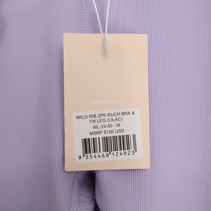 Wilo The Label Base Ribbed 7/8 Leggings Womens Medium Lilac Moisture Wicking