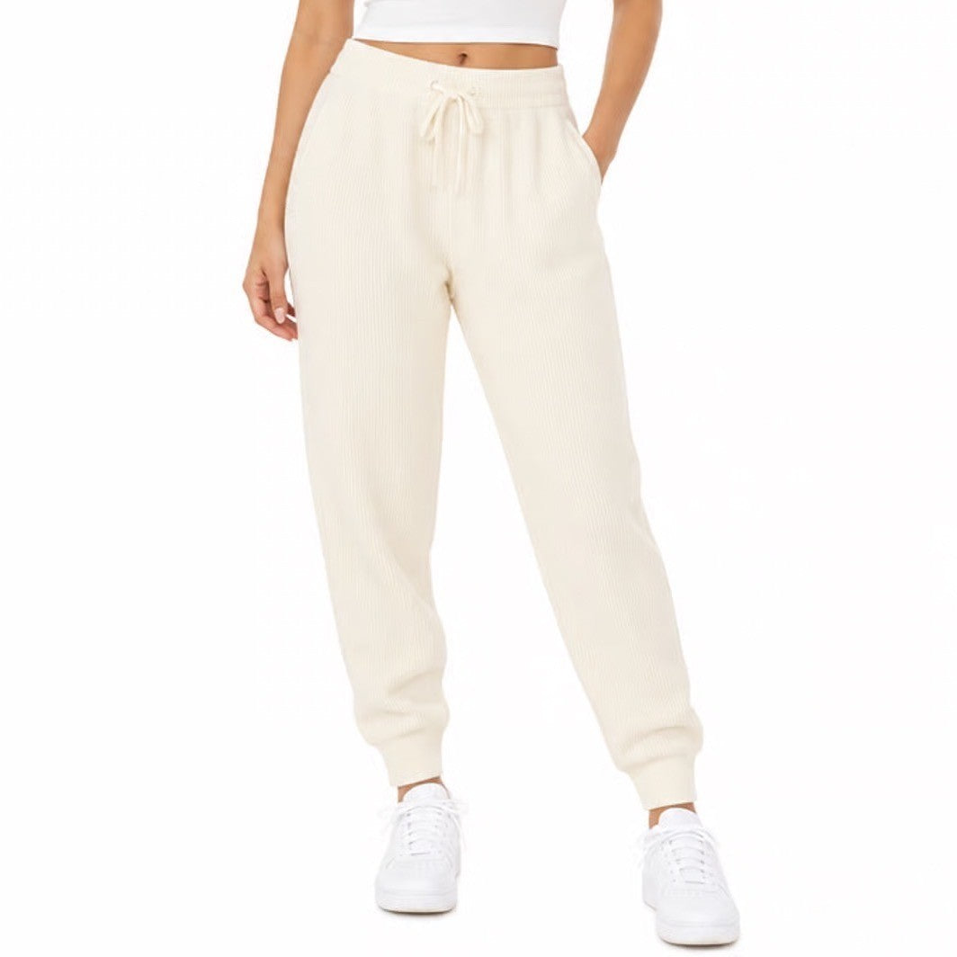 DSG So Soft Ottoman Jogger Womens Small Light Cream Ribbed Sweatpants