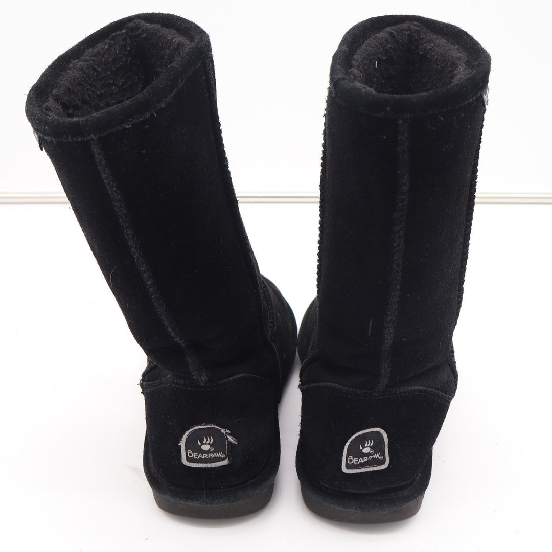 Bearpaw Elle Tall Black Suede Sheepskin Lining Winter Boots Womens Size 10