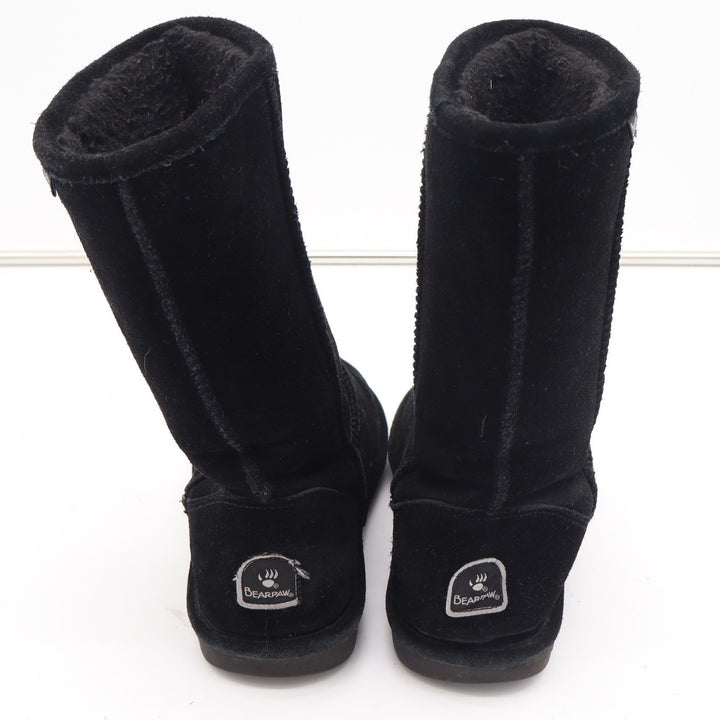 Bearpaw Elle Tall Black Suede Sheepskin Lining Winter Boots Womens Size 10