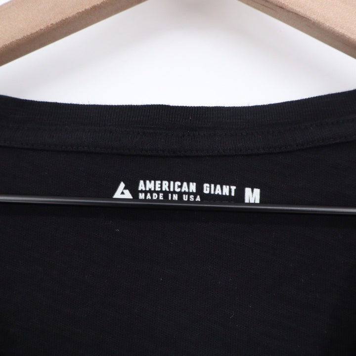American Giant Women's Classic Cotton Black V Neck Tee Size Medium Made USA