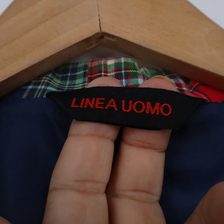 Linea Uomo Mens 42L Patchwork Plaid Blazer Cotton Madras Sports Coat Multi