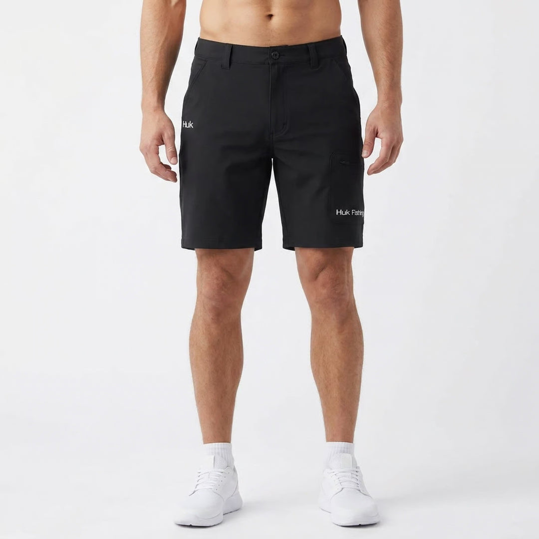 Huk Performance Fishing Shorts Mens XL Black Stretch Cargo Utility