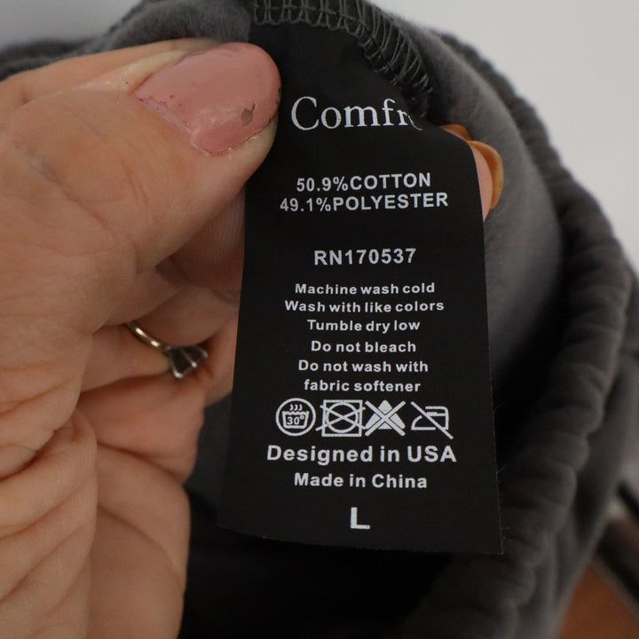 Comfrt Signature Sweatpants Charcoal Grey Heavyweight Joggers Size L