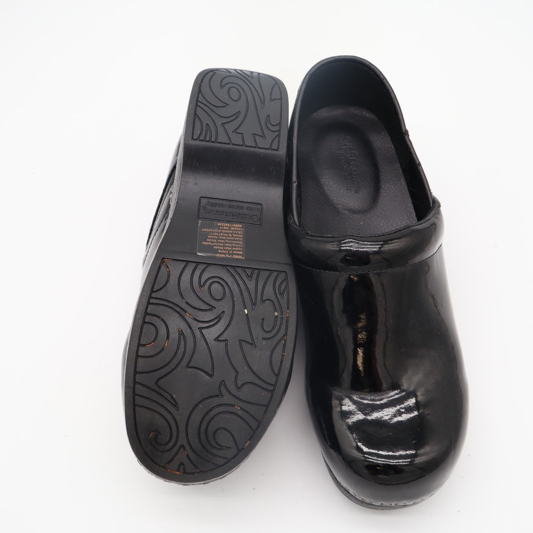 Croft & Barrow Juliana Clogs Womens US 7.5M Black Patent Leather Slip On Shoes