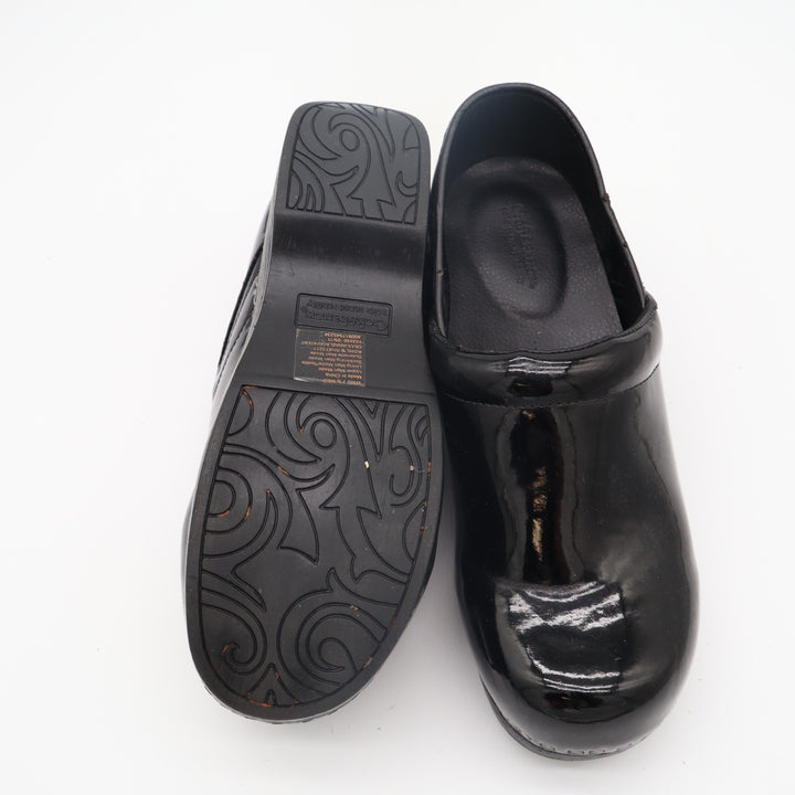 Croft & Barrow Juliana Clogs Womens US 7.5M Black Patent Leather Slip On Shoes