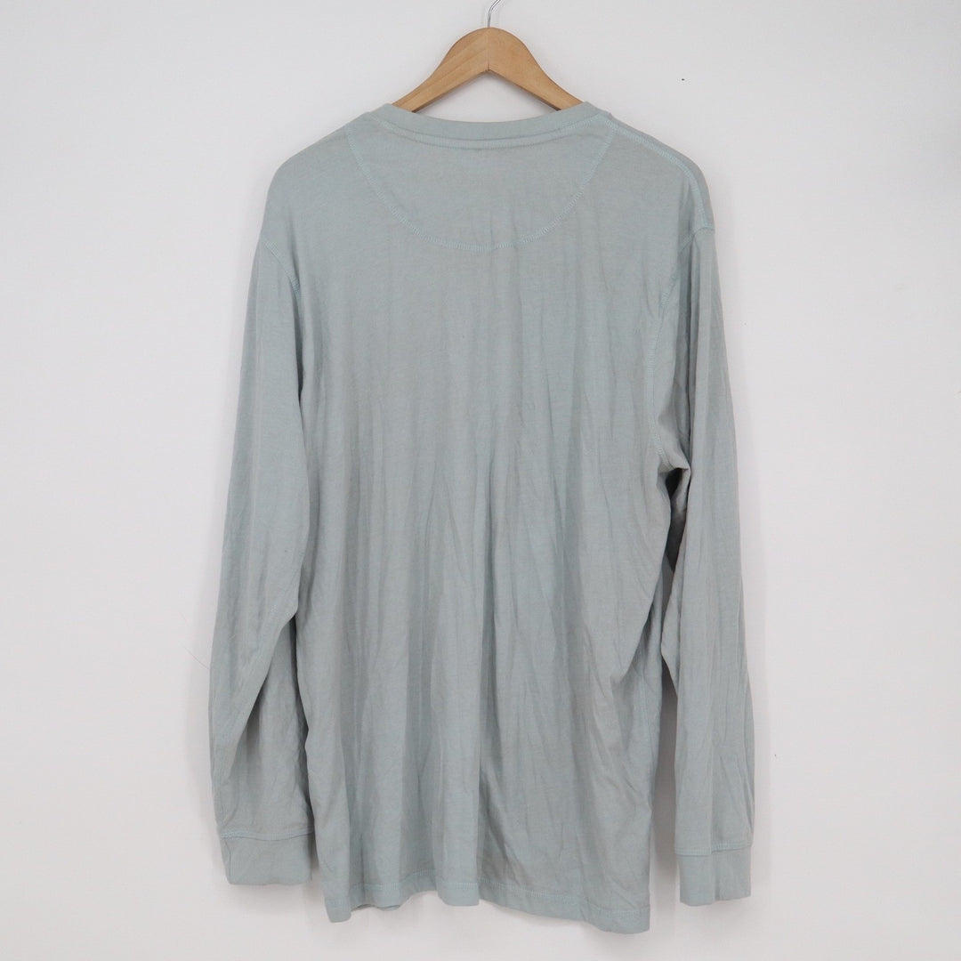 Weatherproof Vintage Mens XXL Light Blue Long Sleeve Henley Shirt
