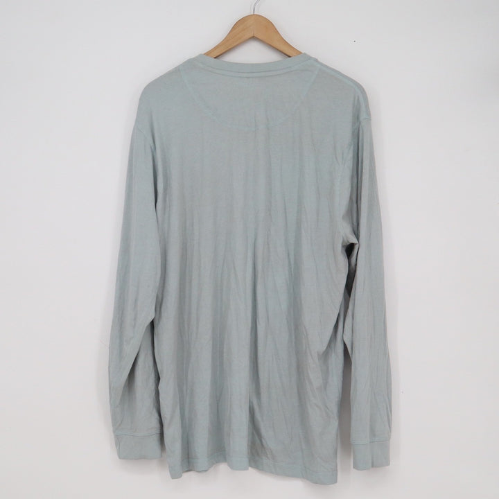 Weatherproof Vintage Mens XXL Light Blue Long Sleeve Henley Shirt