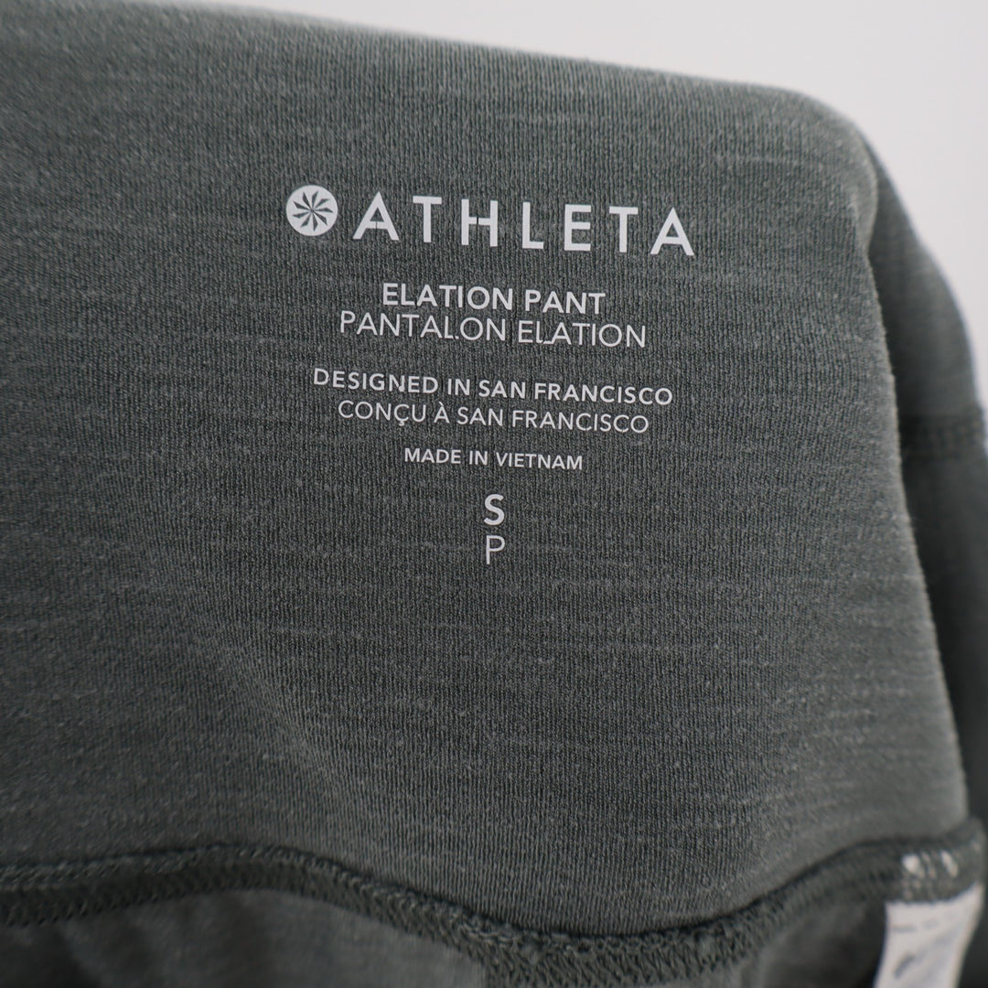 Athleta Elation Pants Womens PS Charcoal Gray Space Dye Pleated High Waisted