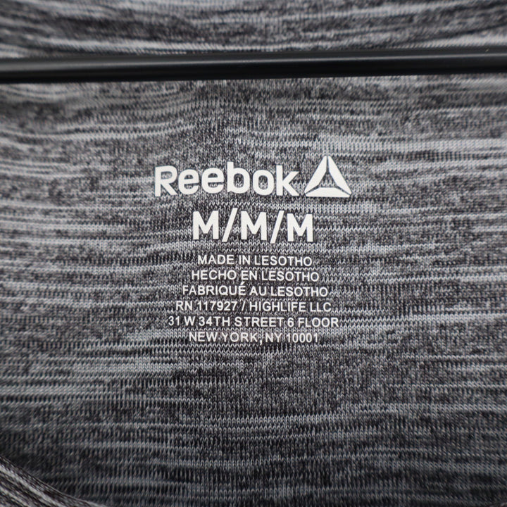 Reebok Womens Space Dye Athletic T-Shirt Gray Short Sleeve High-Low Hem Medium