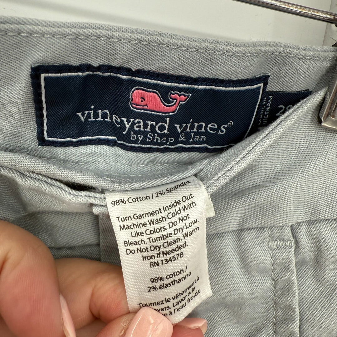 Vineyard Vines Chino Shorts Women 28 Gray Cotton Slash Pocket Flat Front Beach