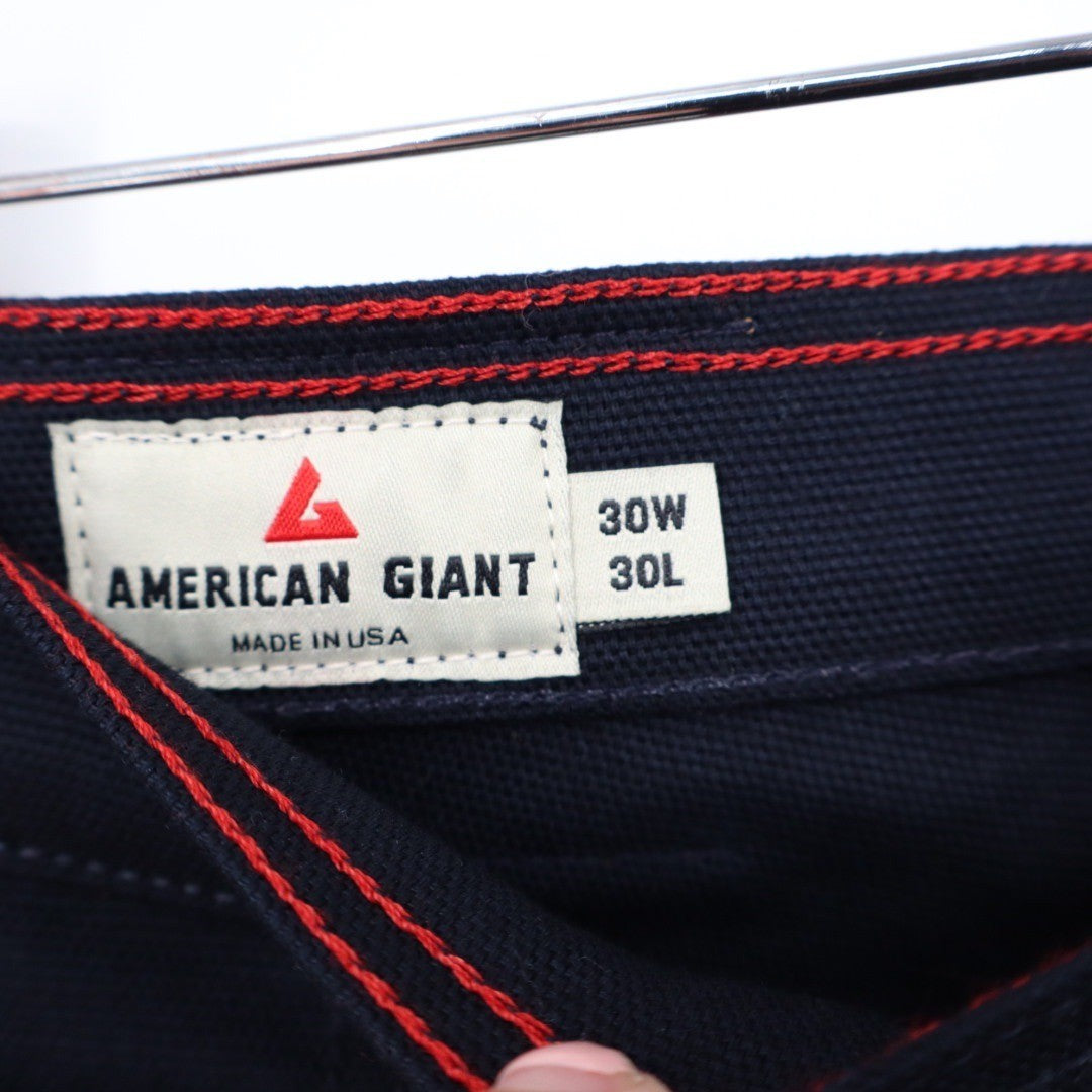 American Giant The Roughneck Pant Made In USA Size 30X30 Navy Blue