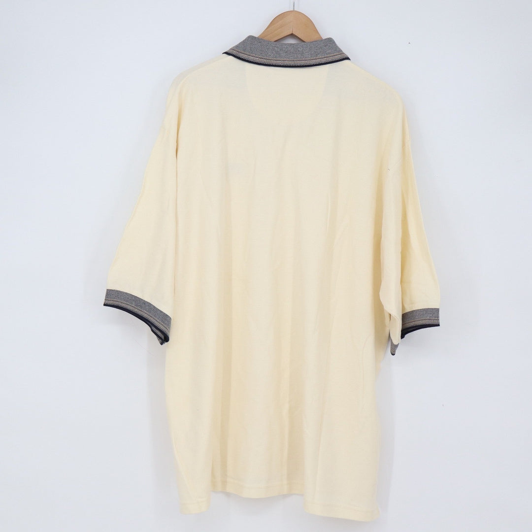 Arnold Palmer Polo Shirt Mens XXL Short Sleeve Cream Wyse Logo Cotton Excellent