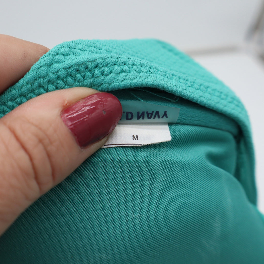Old Navy Bikini Set Womens M Textured Underwire High Cut Teal Excellent