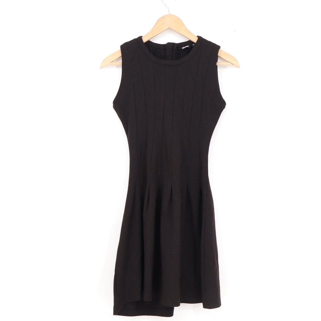 NUON Womens Black Ribbed Sleeveless Fit and Flare Mini Dress Size M