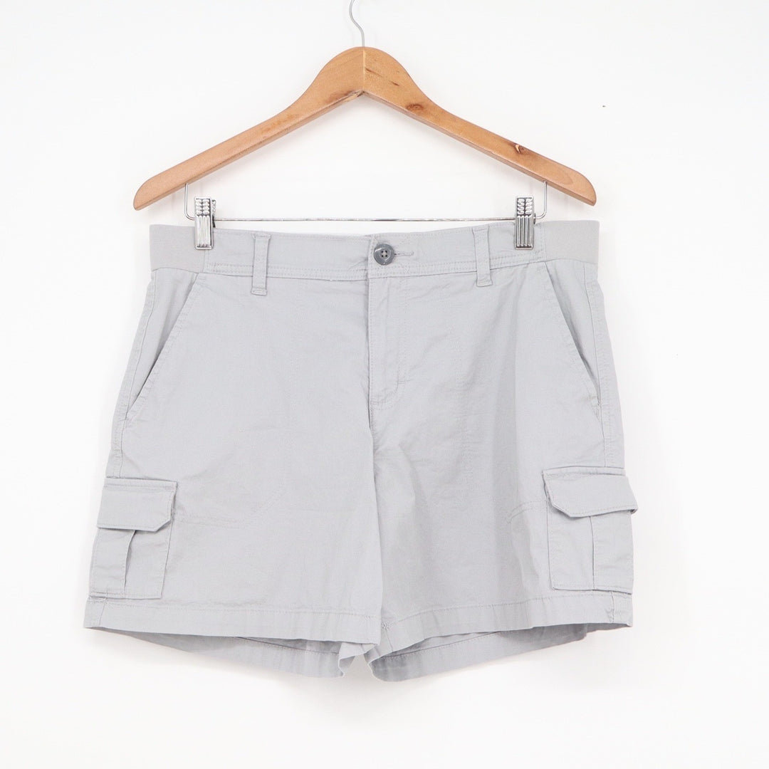 Lee Womens Gray Cotton Stretch Cargo Shorts Size 12 Medium Utility