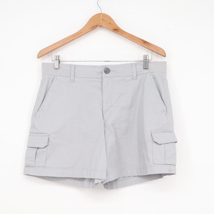 Lee Womens Gray Cotton Stretch Cargo Shorts Size 12 Medium Utility
