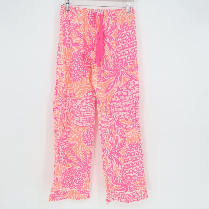 Lilly Pulitzer Pink Orange Pineapple Tropical Pajama Pants Small