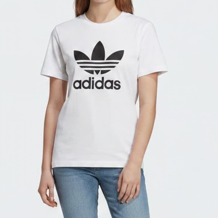 Adidas Originals Kids Trefoil Tee White Black Logo Shirt Size M 11-12Y