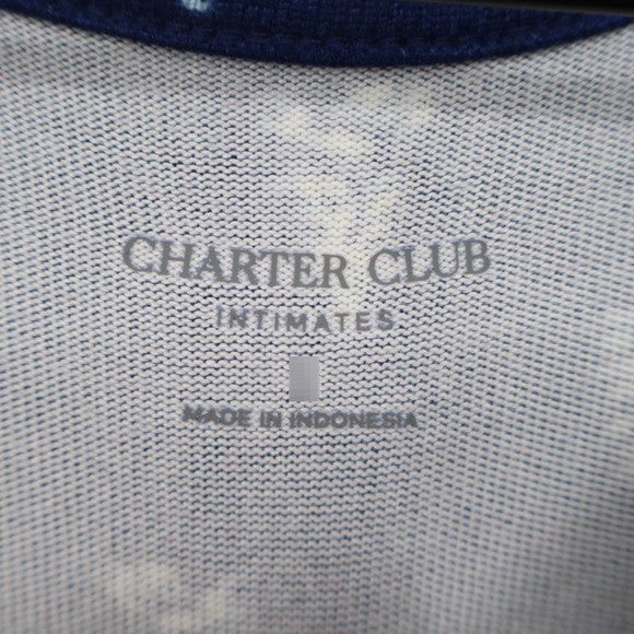 Charter Club Intimates Womens Medium Blue Pine Tree Soft Knit Sleepshirt NWT
