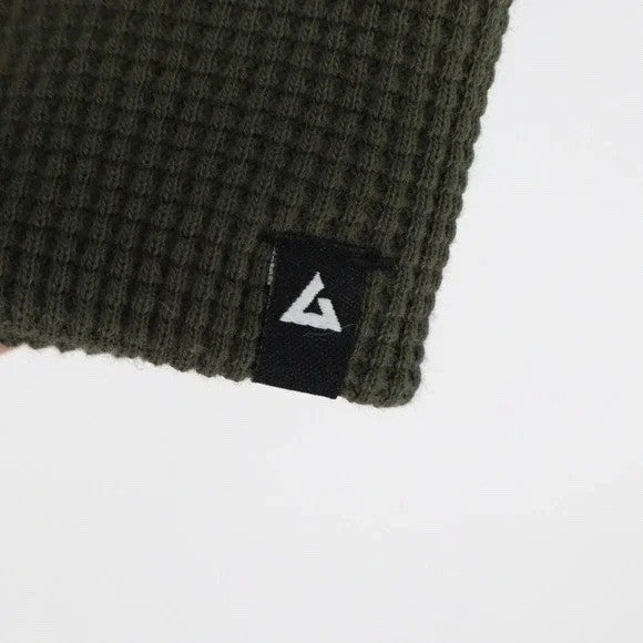 American Giant Summit Hoodie Mens Large Green Cotton Kangaroo Pocket Waffle Knit