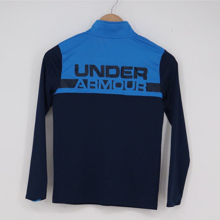 Under Armour Youth Medium HeatGear Quarter Zip Pullover Navy Blue 13596
