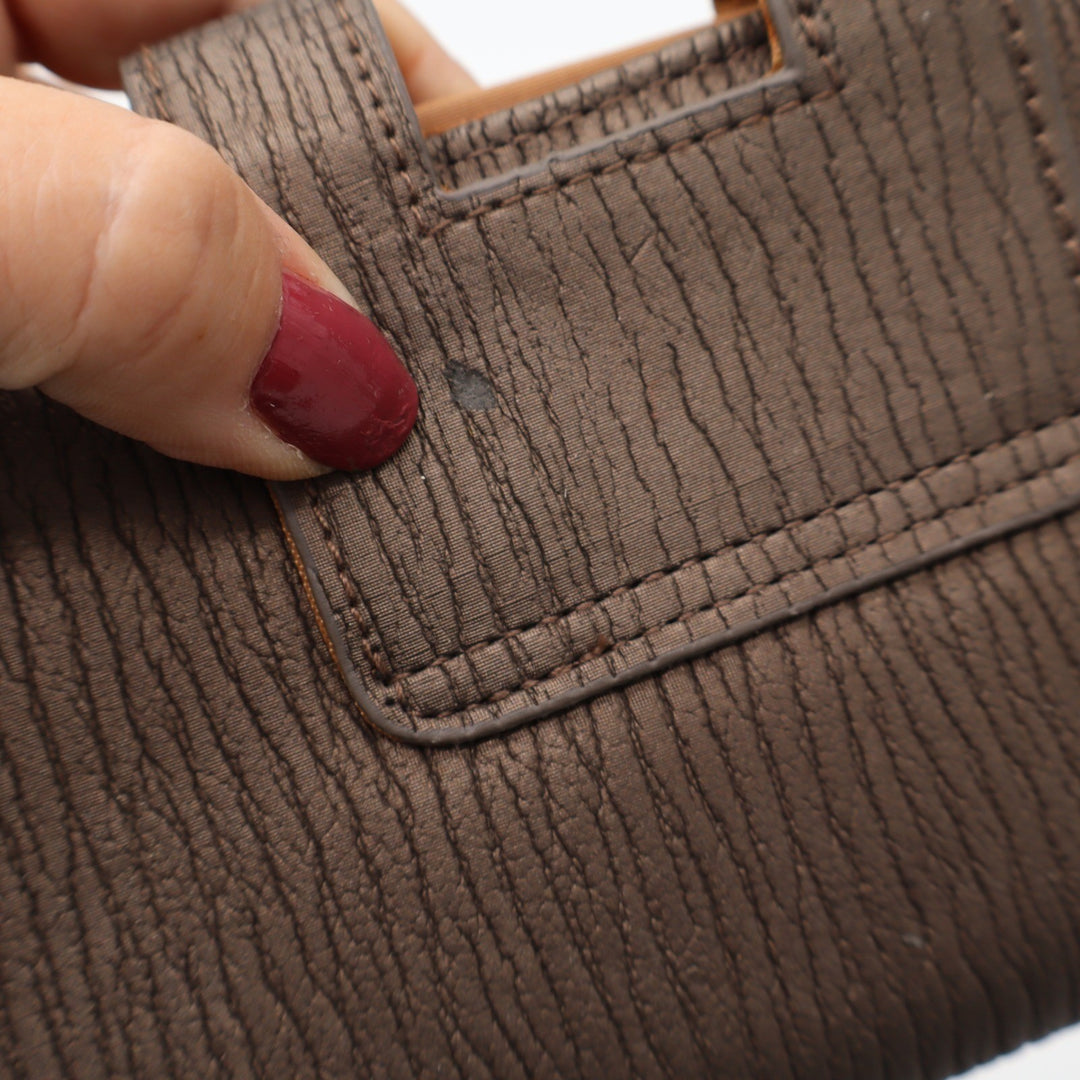 Kenneth Cole Reaction Wristlet Womens OS Brown Textured Metallic Snap Good