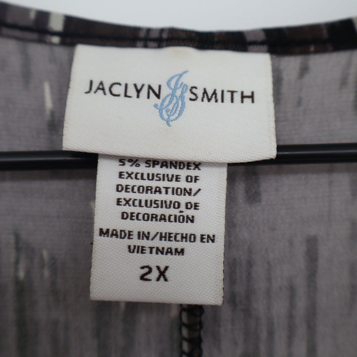 Jaclyn Smith Dress Womens 2X Abstract Ikat Black Sequin V-Neck Sleeveless
