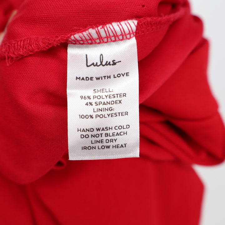 Lulus Red Two Piece Set Square Neck Crop Top Wide Leg Pants Size M 6309