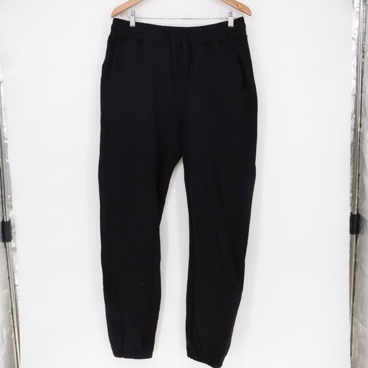 American Giant Sweatpants Men M Black Cotton Fleece Drawstring Waist Tapered Leg