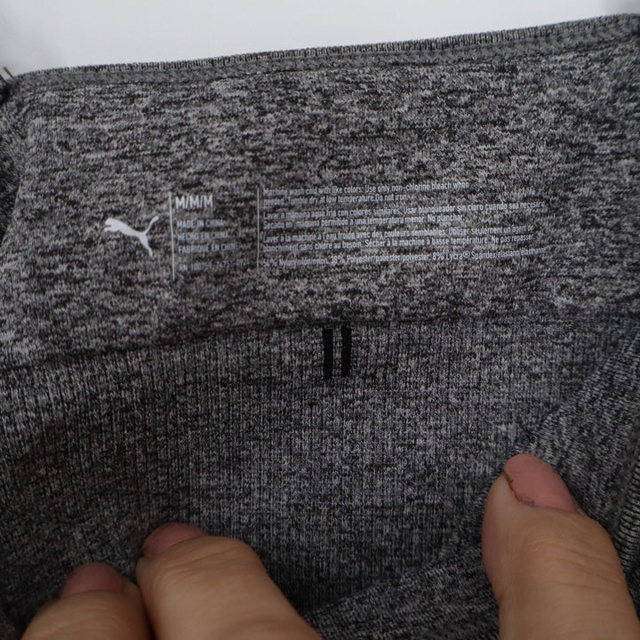 Puma Womens Seamless Sports Bra Heather Grey Square Neck Adjustable Straps M