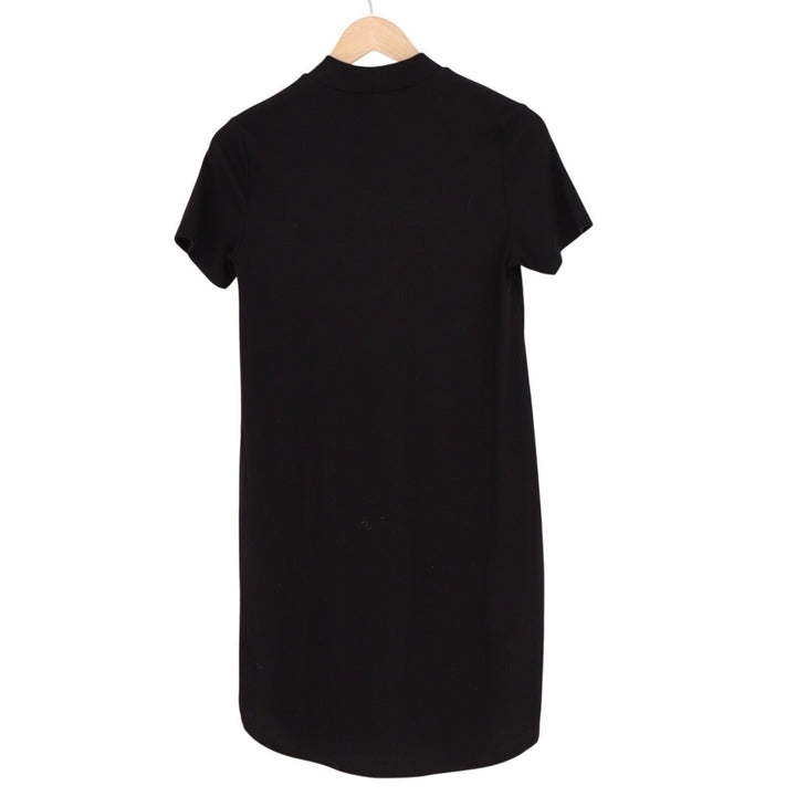 Garage T-Shirt Dress Womens Medium Black Knit Stretch Short Sleeve Crew Neck