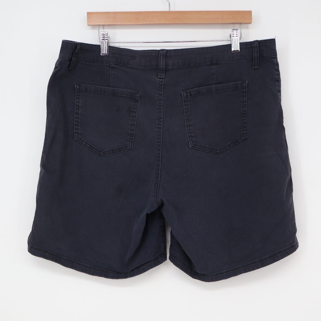 Jones New York Utility Shorts Dark Navy Blue Size 16 Mid Rise Cargo Style Cotton