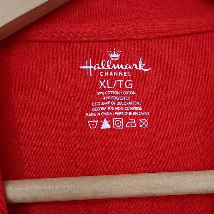 Hallmark Channel Womens Red Graphic T-Shirt XL This Is My Watching Shirt