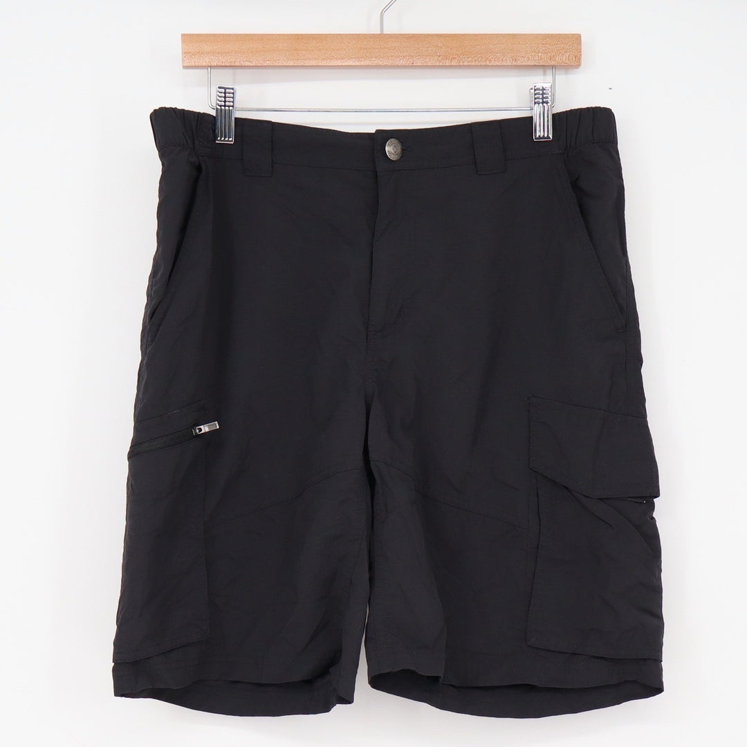 Columbia Cargo Shorts Mens 34 Regular Fit Black Omni-Shade Hiking Outdoor Good