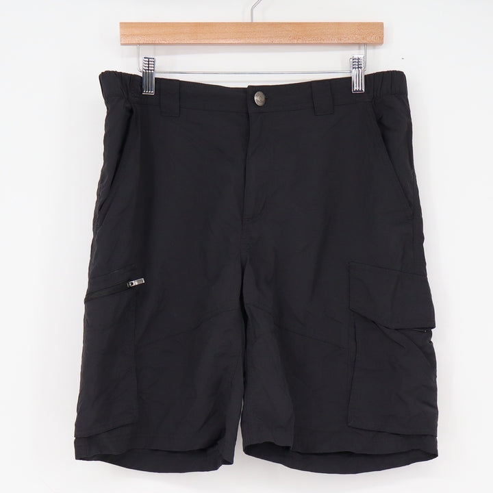 Columbia Cargo Shorts Mens 34 Regular Fit Black Omni-Shade Hiking Outdoor Good