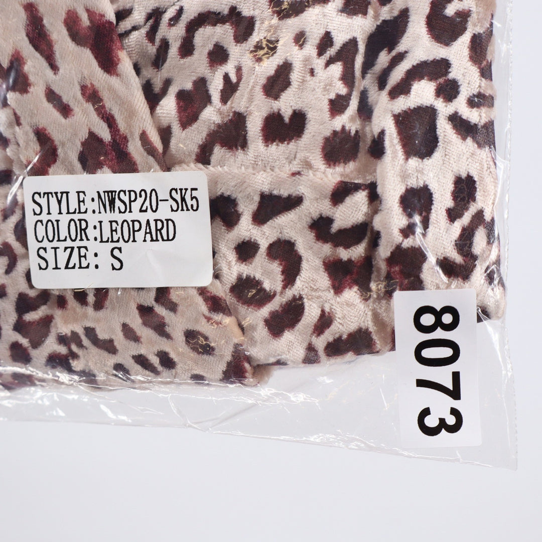 Naked Wardrobe Leopard Print Ruched Mini Skirt Side Ruffle Small