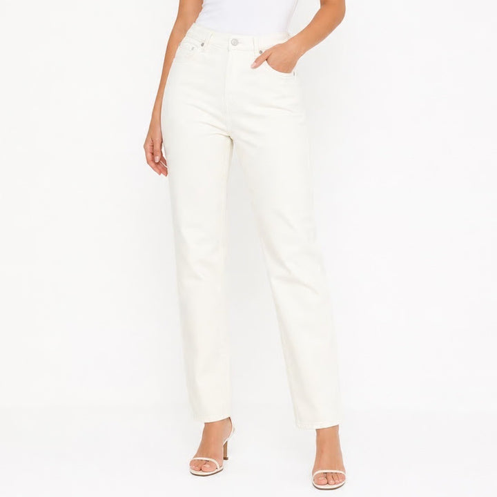 Nine West Gramercy Crop White Jeans Womens 10 High Rise Stretch Denim