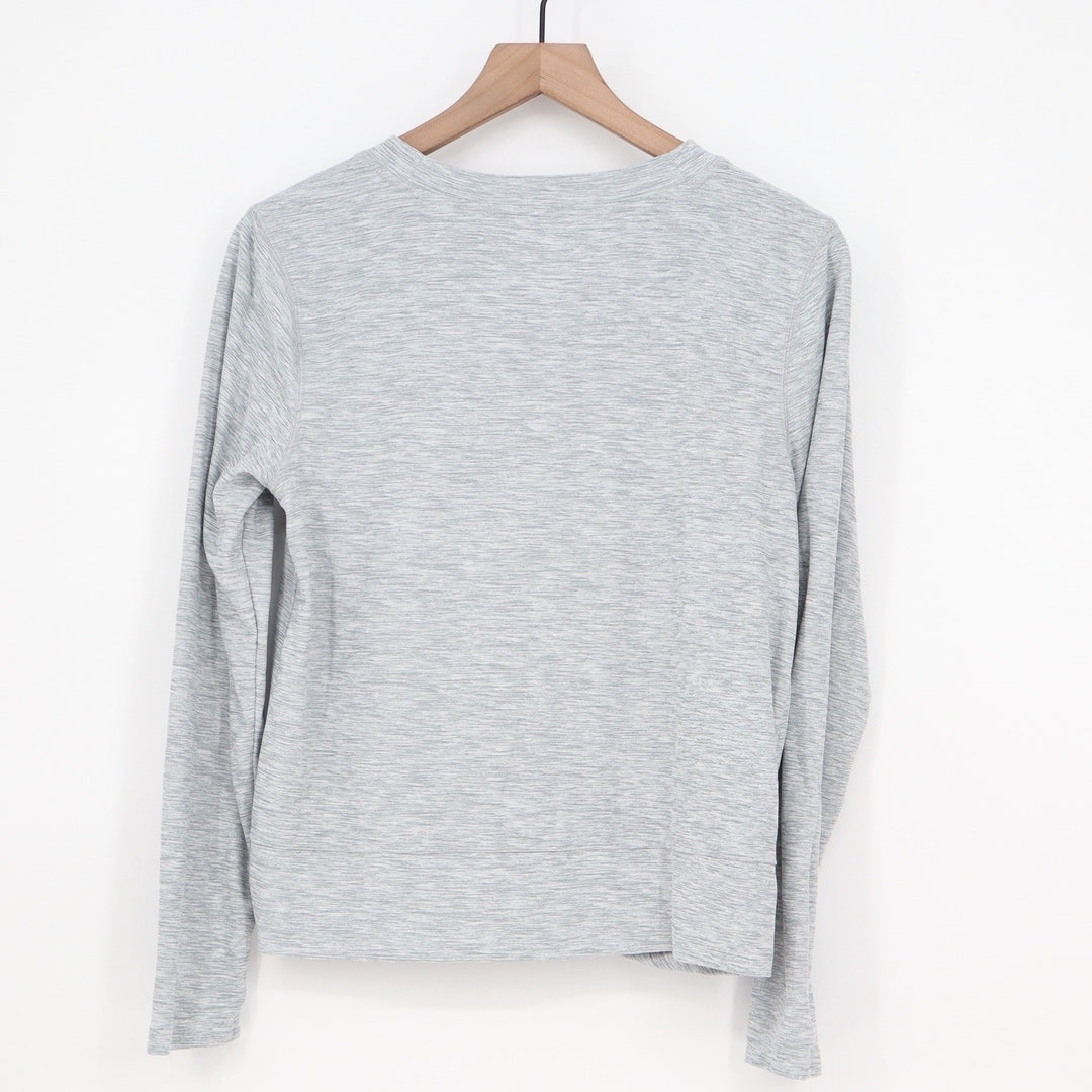 Old Navy Active Breathe On Twist Front Long Sleeve Top Gray Heather Large L