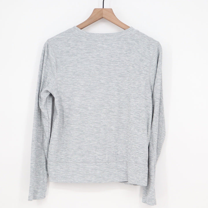 Old Navy Active Breathe On Twist Front Long Sleeve Top Gray Heather Large L