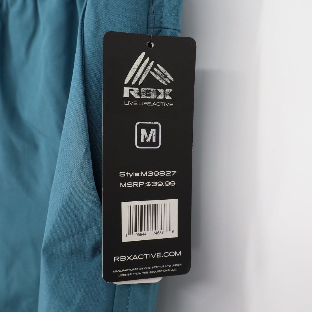 RBX Mens Performance Training Shorts Teal Navy Blue Size M 7 Inseam NWT