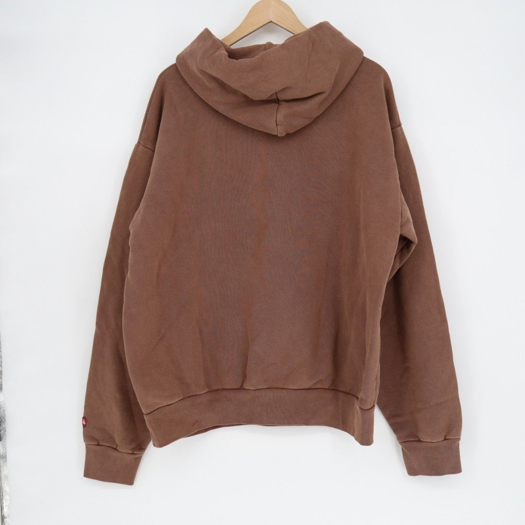 American Giant Hoodie Mens Large Brown Logo Fleece Lined Cotton Kangaroo Pocket