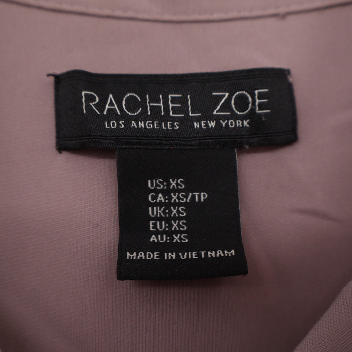 Rachel Zoe Blouse Womens XS Mauve Short Sleeve Button-Down High-Low Excellent